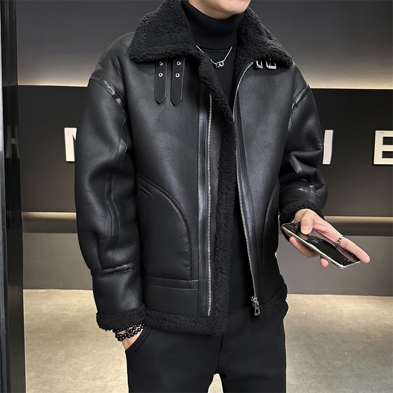 冬季男士皮毛一体加厚皮衣夹克外套 D248-28501-P235图片