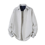 春季上新拼接条纹长袖衬衫外套MS38-90，男装衬衫，电商D248