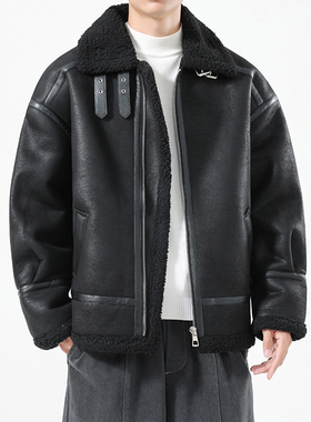店主风冬季男士皮毛一体皮衣外套 28071-P210