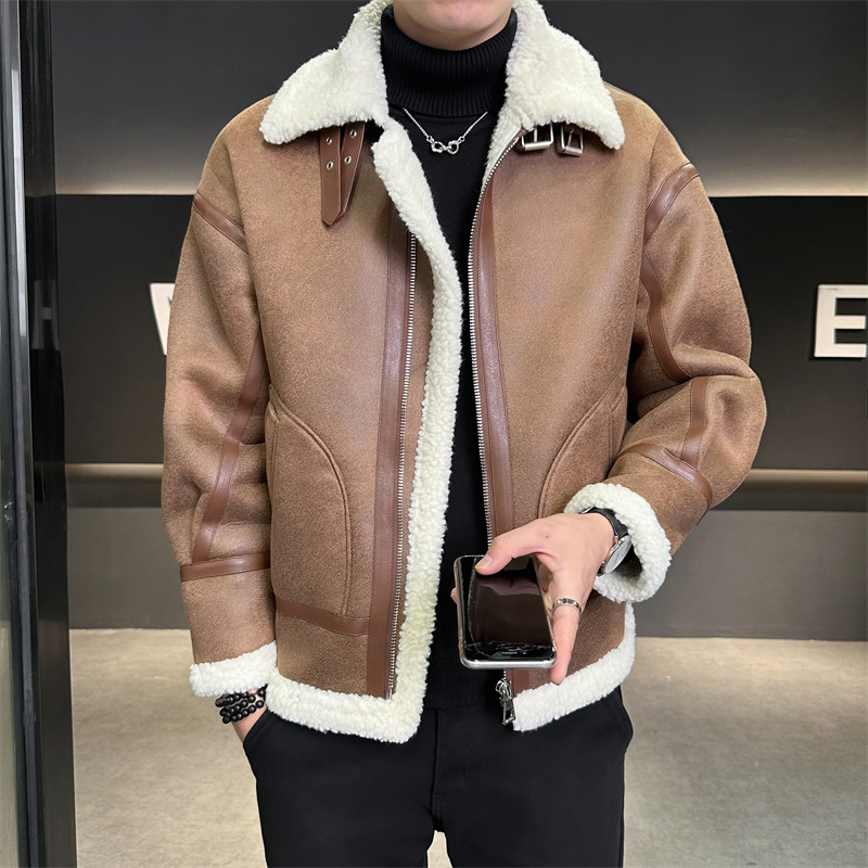冬季男士皮毛一体加厚皮衣夹克外套D248-28501-P235,男装夹克,电商D248