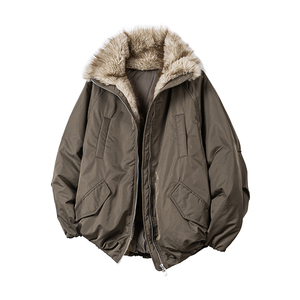 立体平铺冬季情侣款座山雕毛领派克羽绒服 A353-P280图片