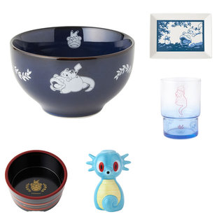 香川宝可梦中心呆呆兽陶瓷碗 玻璃杯乌冬面碗 墨海马酱油瓶