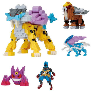 日本nanoblock宝可梦 拼装积木 雷公炎帝水君超级耿鬼路卡利欧