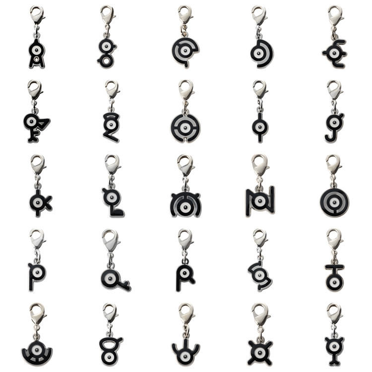 日版宝可梦中心全国图鉴金属挂件 未知图腾 Unown