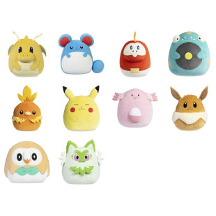 美版宝可梦中心Squishmallows系列木木枭新叶喵毛绒 玛力露呆火鳄