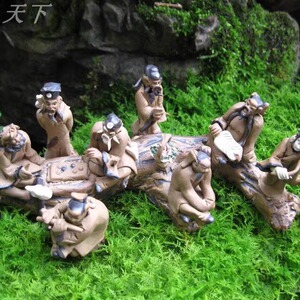 陶瓷假山盆景造景树根八仙摆件
