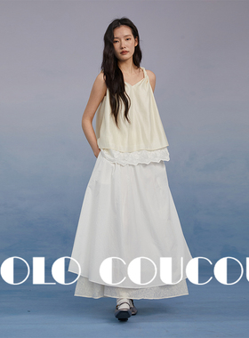 SoloCoucou索乐原创Balletcore宽腰双层松弛感感两穿大摆伞裙半裙