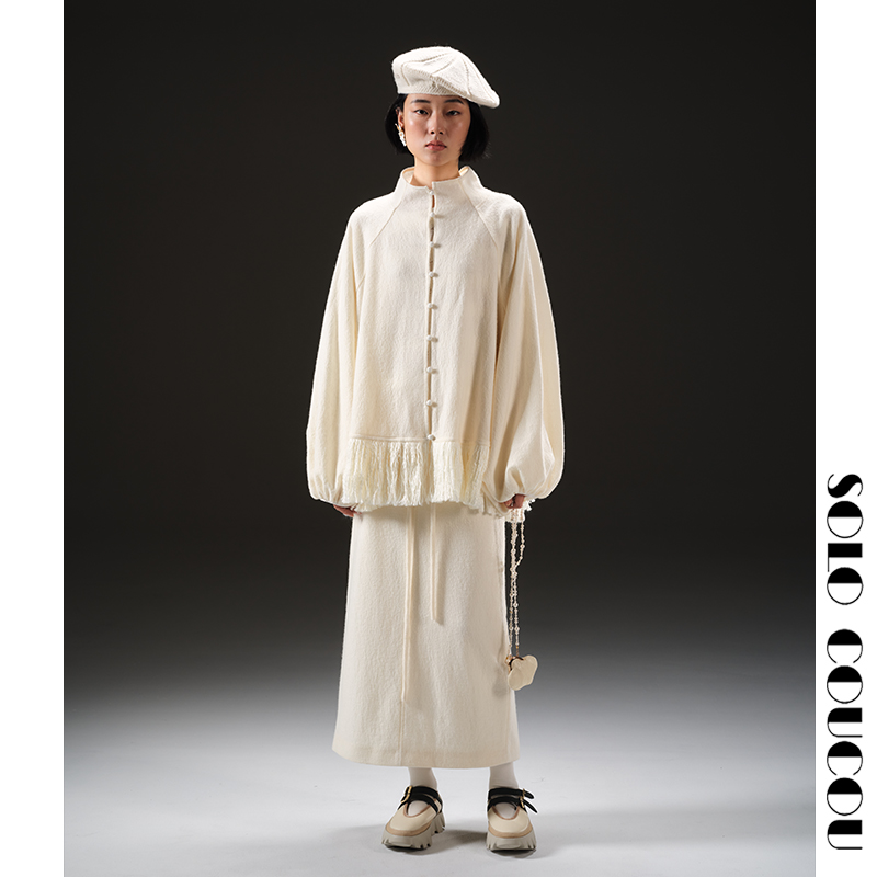 原创设计秋冬新款纯羊毛外套