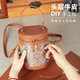 水桶包自配布材料包女友生日礼物发财桶diy手工包高级感真皮女包
