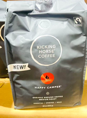 加拿大原装KICKING HORSE HAPPY CAMPER踢马中度烘焙咖啡粉850g