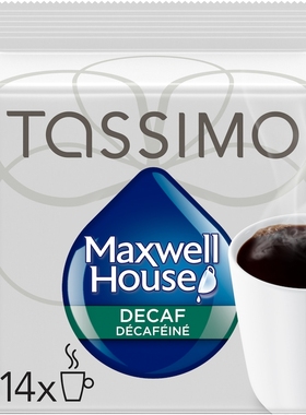 加拿大TASSIMO脱咖啡因胶囊咖啡MAXWELL中度14粒适用博世咖啡