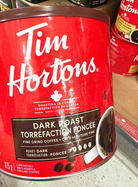 加拿大Tims/Tim Hortons重度烘焙精细研磨咖啡粉875g