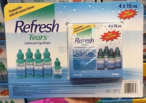 加拿大原装Refresh人造眼泪滴眼液无防腐 隐形可用15mlX1支包邮