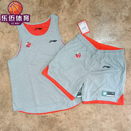 李宁cba篮球服套装双面穿球衣训练比赛服无袖运动背心短裤AAPR405