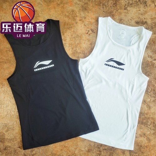 李宁男子CBA专业系列篮球运动背心紧身衣速干弹性背心男AUDW041