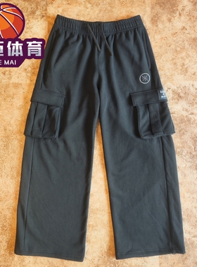 李宁韦德系列WADE宽松加绒保暖直筒长裤抽绳束脚运动卫裤AKLUE21
