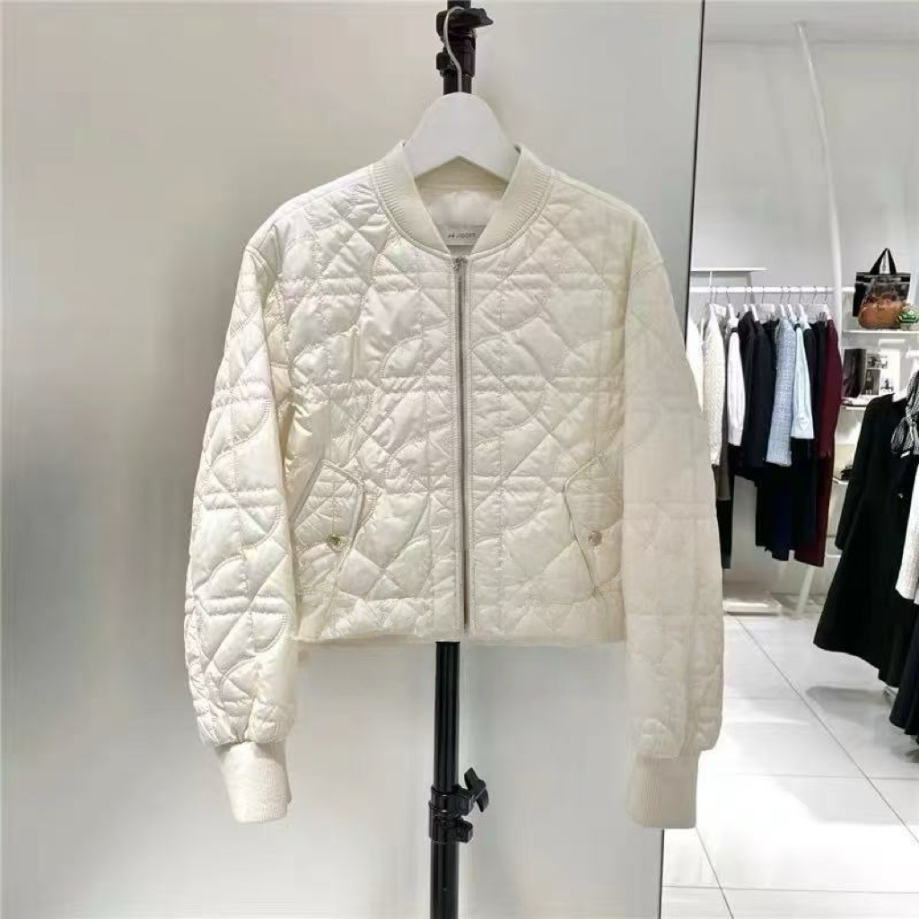 2025新款小个子短款夹棉外套女装韩系宽松立领棉服冬装夹克圆领衫