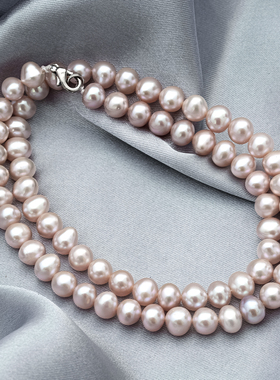 天然淡水珍珠项链紫色440mm女人最爱送妈妈送女友优雅气质礼物