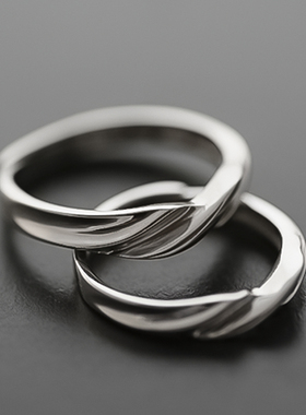 对戒戒指925纯银简约情侣