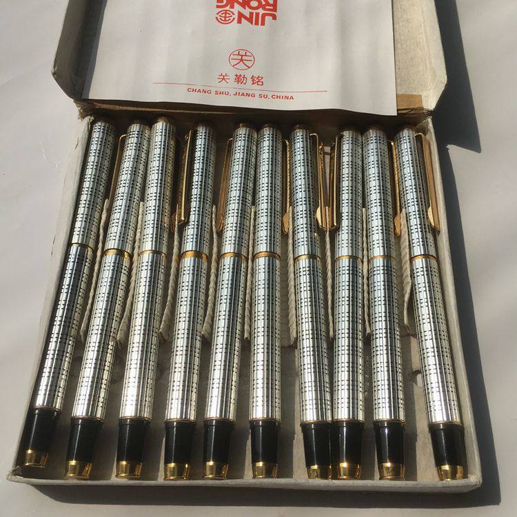 英雄关勒铭金荣291库存钢笔 全铝拉丝 中小学生书写练字 收藏怀旧
