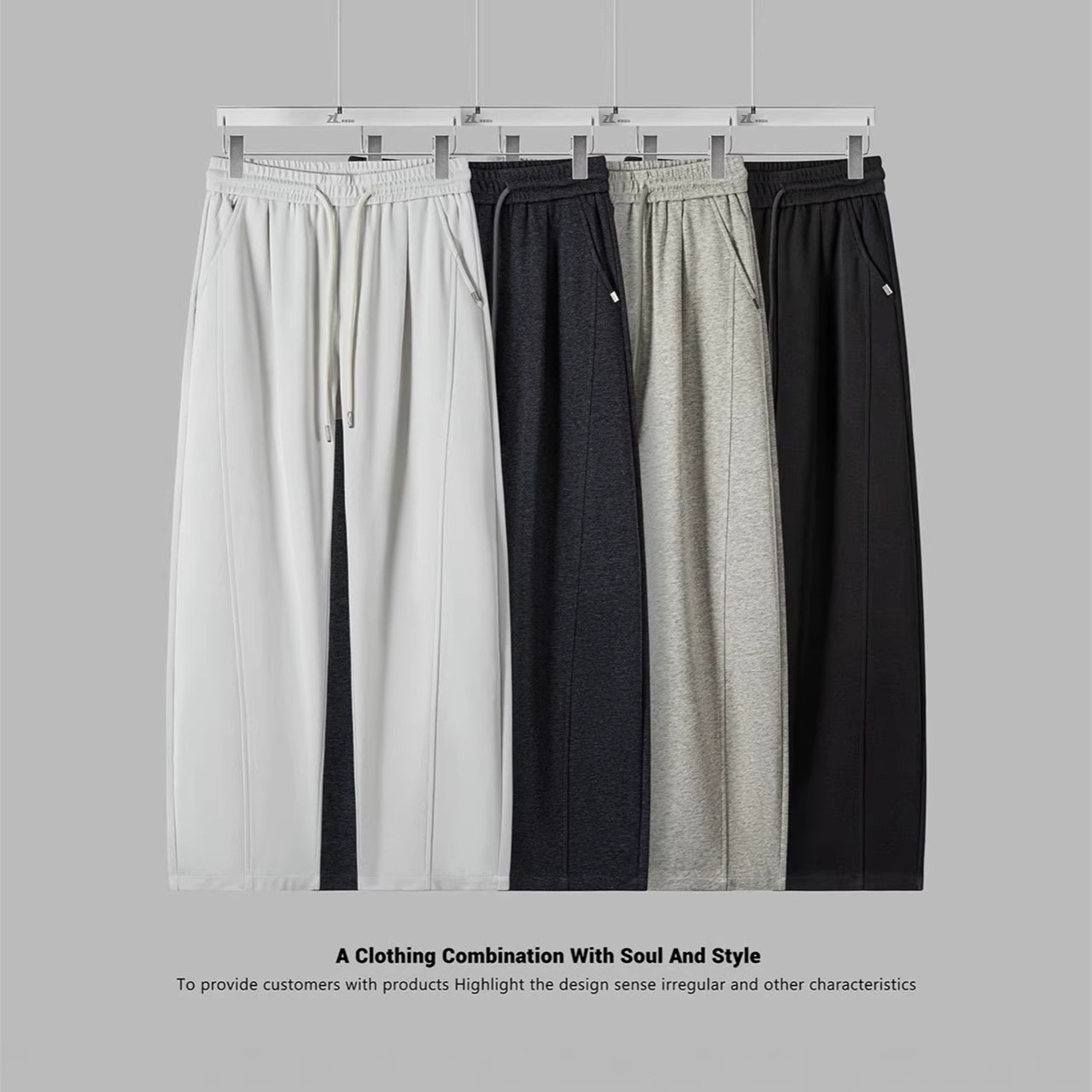 直筒裤子男春季新款高档百搭宽松卫裤潮流男士运动长裤春装休闲裤