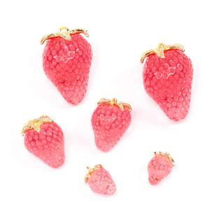 日本进口原创通透果冻色草莓吊坠 ins爆款 日系DIY手作饰品配件
