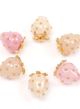 日本进口原创果冻渐变色草莓吊坠 ins爆款 日系DIY手作饰品配件