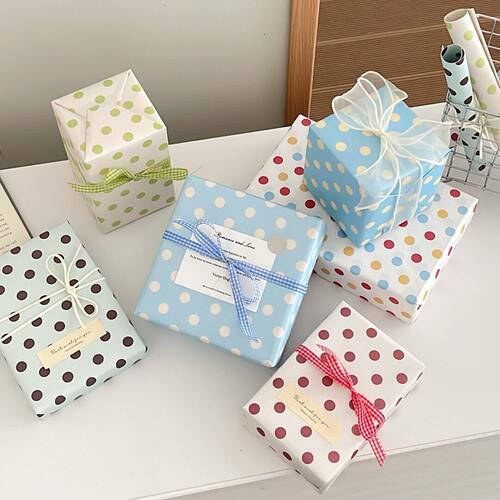 彩色波点韩系Ins风节日礼品礼盒