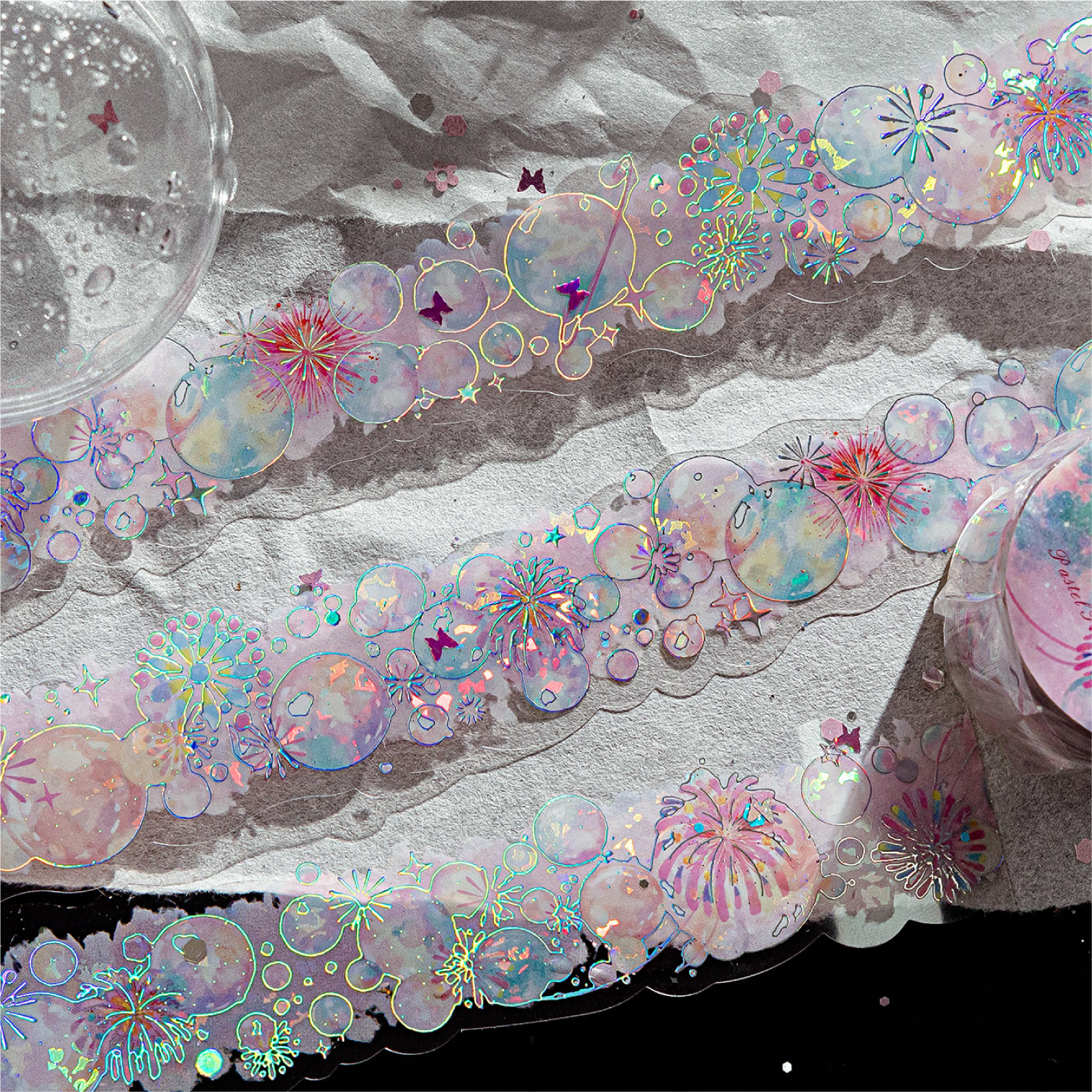 梦幻气泡手帐贴纸PET贝壳光镭射银泡泡手账日记拼贴背景装饰素材,文具电教/文化用品/商务用品,和纸胶带,淘宝优惠券,粉丝福利购,淘宝优惠卷