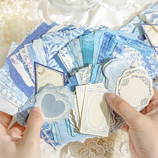 100张特种纸手帐素材包复古轻型纸基础手账元素diy材料拼贴打底纸