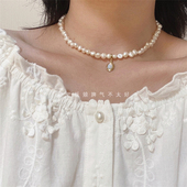 强烈推荐 设计感月光石异形巴洛克天然珍珠复古宫廷项链 5918