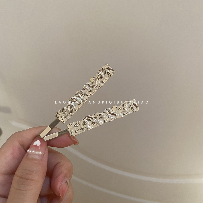 取一片湖水做发夹金属不规则纹理