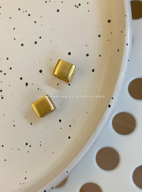 质感小方块~简约金属耳扣冷淡风个性小众秋冬气质轻奢耳环X17823