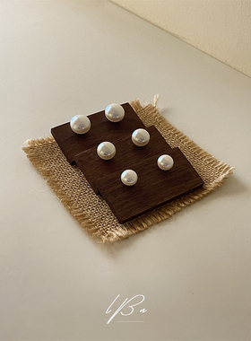 绝美光泽！圆形馒头马贝珍珠耳钉法式复古气质轻奢名媛耳饰14362