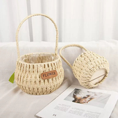 手工编织小花篮藤编多肉植物收纳筐手提花盆鲜花花艺插花篮子