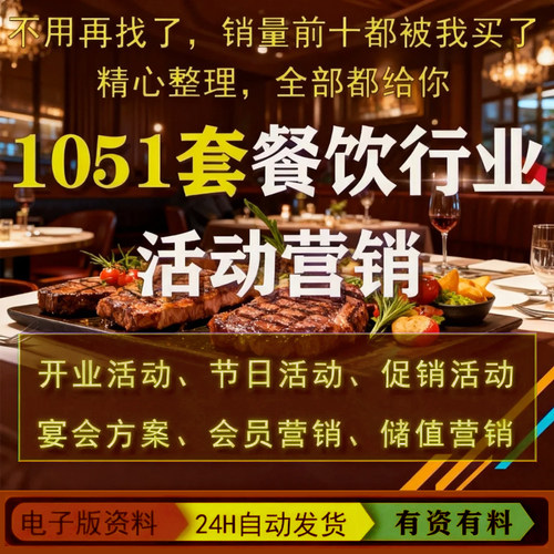 餐饮行业活动营销方案开业周年店庆节日促销策划会员微信营销体系