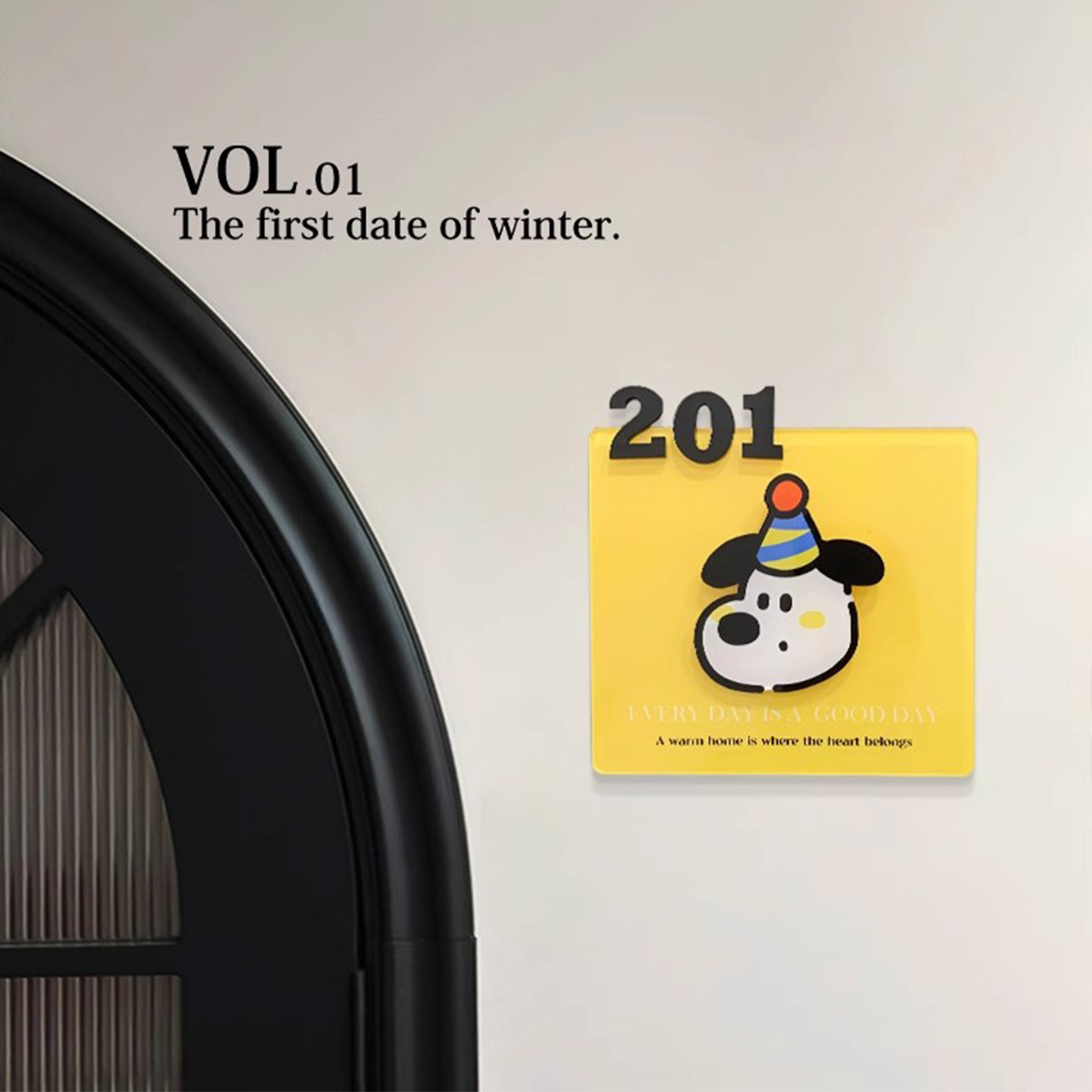 定制旋转门牌卡通亚克力数字牌家用入户门提示牌可定制号码牌自粘