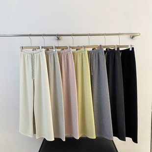 女 加绒厚实感百搭显瘦直筒休闲裤 韩系极简人棉裤 2025秋冬新款