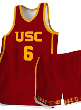 23布朗尼詹姆斯USC南加州大学红色白色6号球衣美式比赛篮球服定制