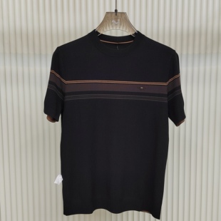 新款春秋冬季中青年内搭男士针织圆领短袖T恤休闲百搭打底衫上衣