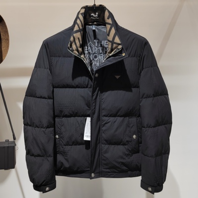 轻奢简欧冬季新品欧货高品质男士立领短款羽绒服白鸭绒保暖外套男