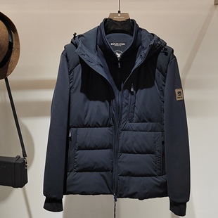 休闲抓绒卫衣羽绒马甲两件套保暖外套男 时尚 高端羽绒男士 24冬新款
