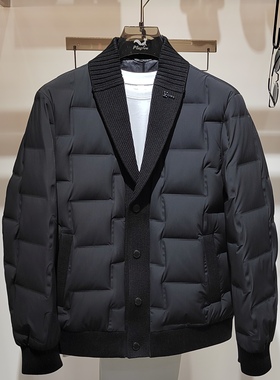 轻奢简欧轻薄羽绒服新款士冬季翻领羽绒服外套保暖夹克休闲外套男