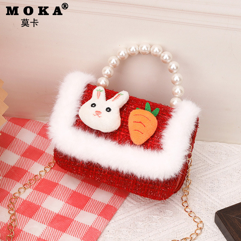 儿童红色拜年包2025新款公主风可爱女童斜挎包时尚洋气春节手提包