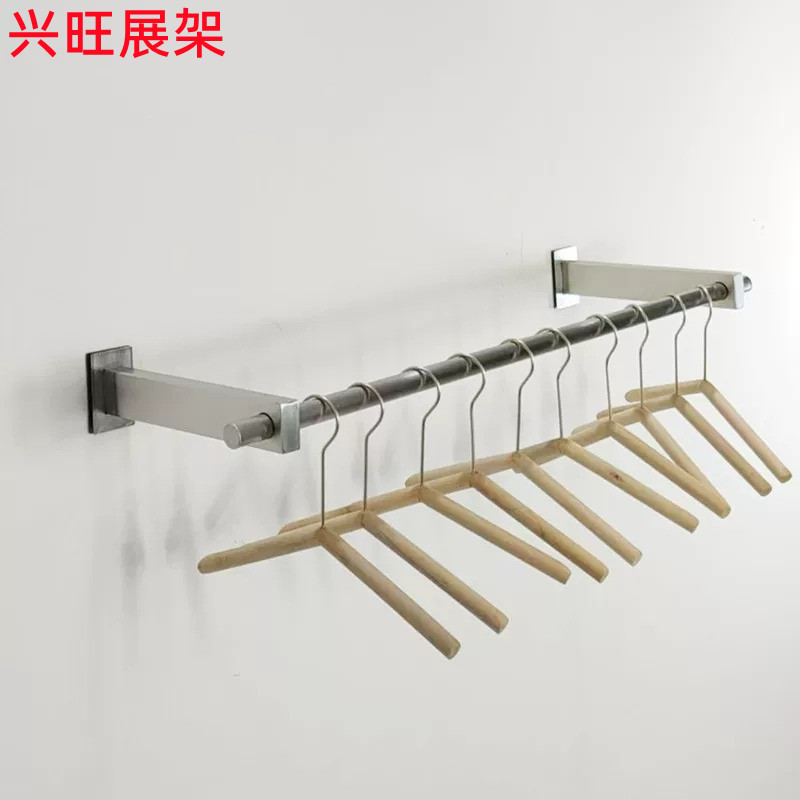 服装店不锈钢拉丝侧挂架耐磨