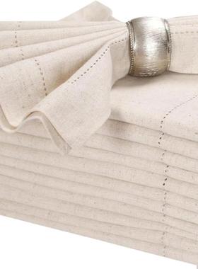 棉麻餐巾 抽丝镂空 布艺餐巾 婚礼西餐厅家用餐巾【跨境货源】