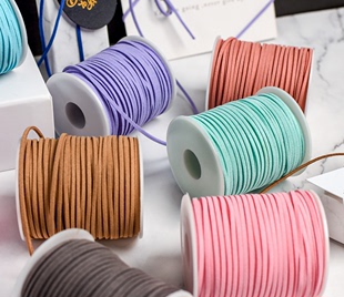 韩国绒鹿皮绒绳花艺绒带手工DIY鹿皮绳细绳鲜花装饰花束丝带45米