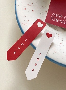 100枚混搭新款情人节红色爱心love简约包装封口贴diy原创包装贴