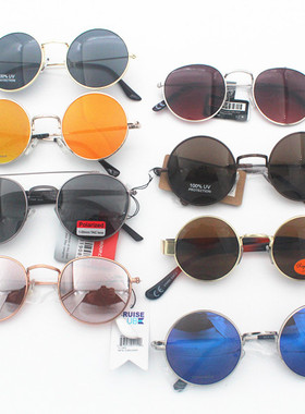 欧美单杂款圆形太阳镜女子复古圆框墨镜遮阳镜时尚墨镜杂款uv400