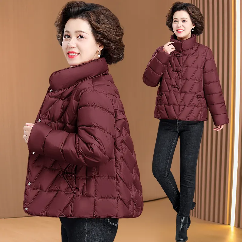 冬季中老年女大码加厚立领棉服